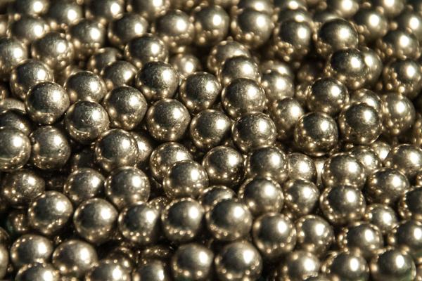 Metal balls close up