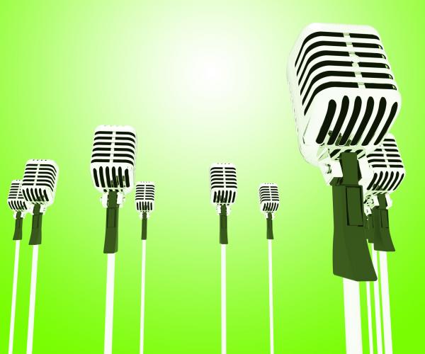 Microphones Mics Shows Musical Group Or Concert