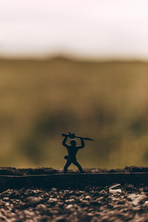Miniature Soldier on a Windowsill
