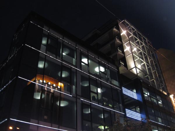 Modern building at night