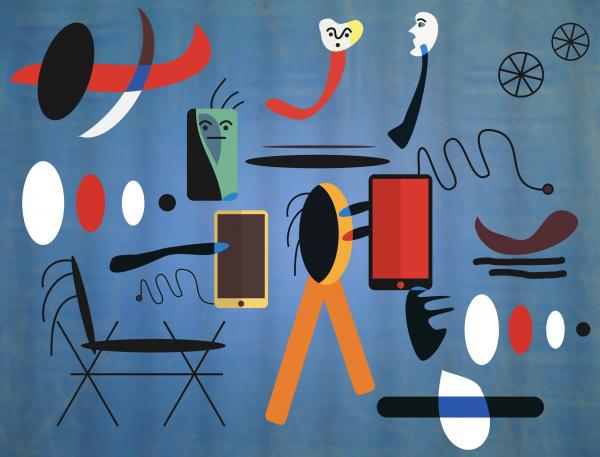 Modern Communication - Parents and Children - Inspired in Juan Miro