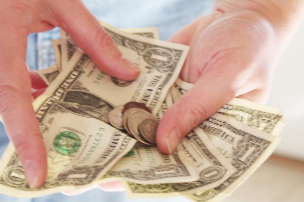 Money in hands