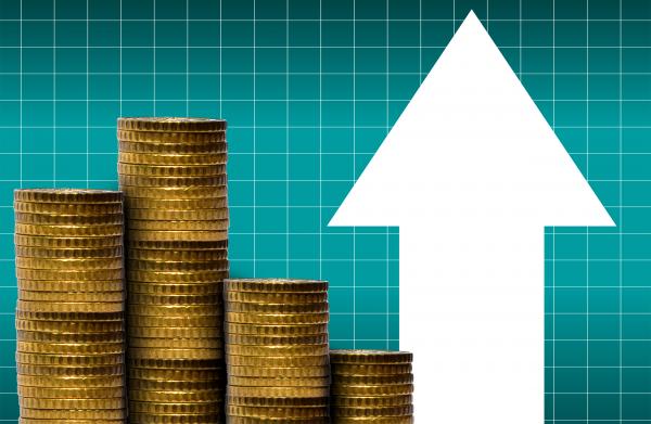 Money with financial graph - Money and markets concept