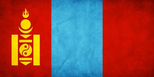 Mongolia Grunge Flag