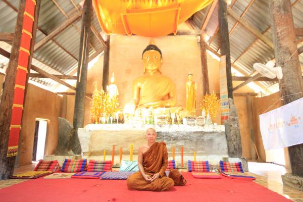 Monk in Temple Painting