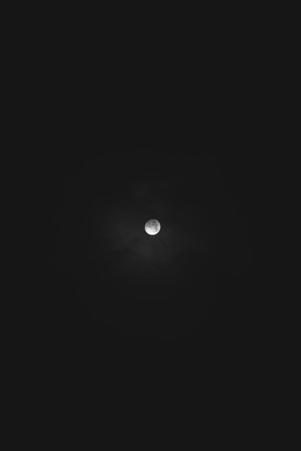 Moon on Black Background