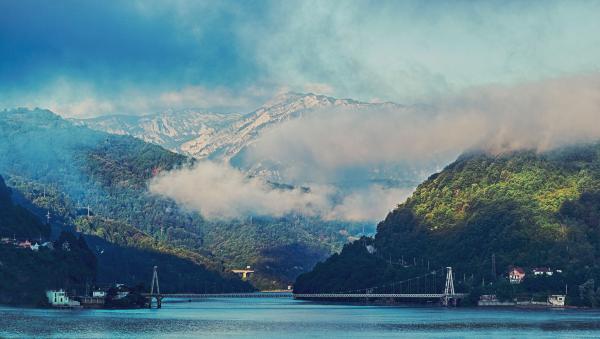 Mountain over Body of Water