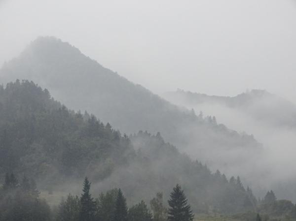 Mountains in the fog
