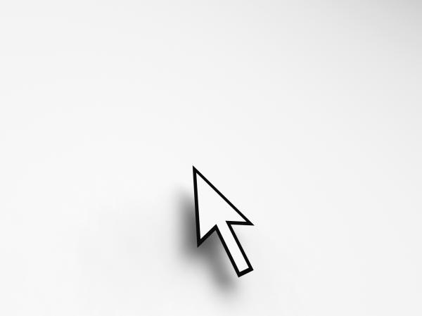 Mouse Pointer On Blank Background Shows Empty Copyspace Website