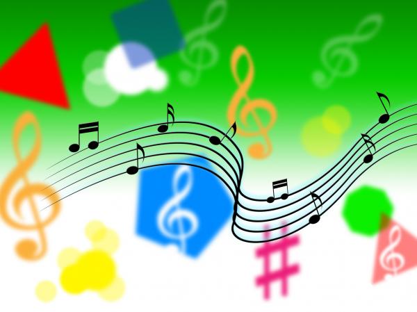 Music Background Shows Melody Piece Or Singing