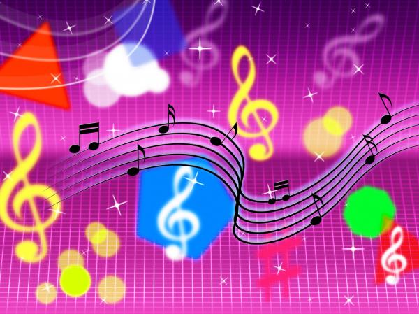 Music Background Shows Pop Rock And Instruments