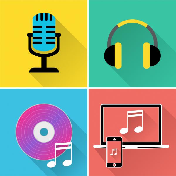 Music Icons Represents Symbol Melody And Track