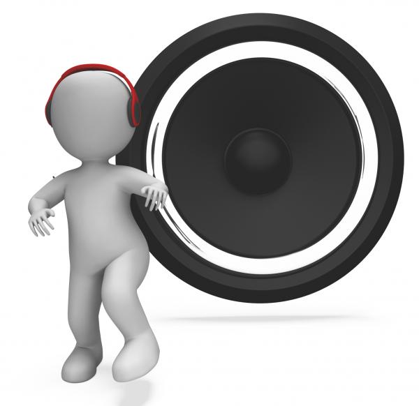 Music Listening Character Shows Headset Listen And Songs