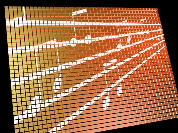Music Symbols On Screen Showing Online Radio Or Audio