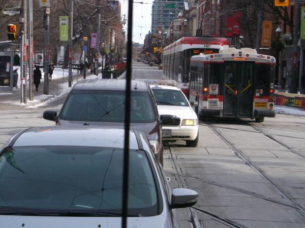 My friend and I watched two drivers get tickets for violating the new rules for King Street, 2017 12 17 -f