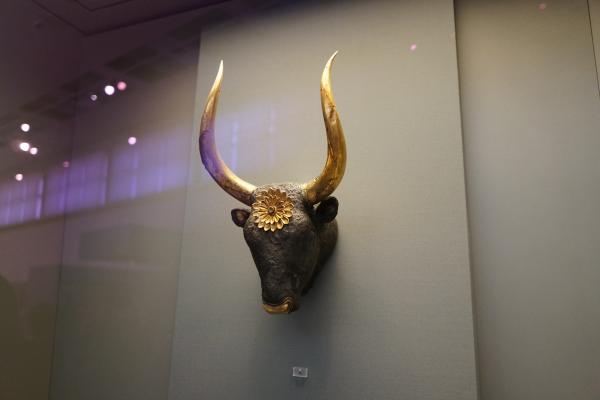 Mycenaen silver and gold bull's head