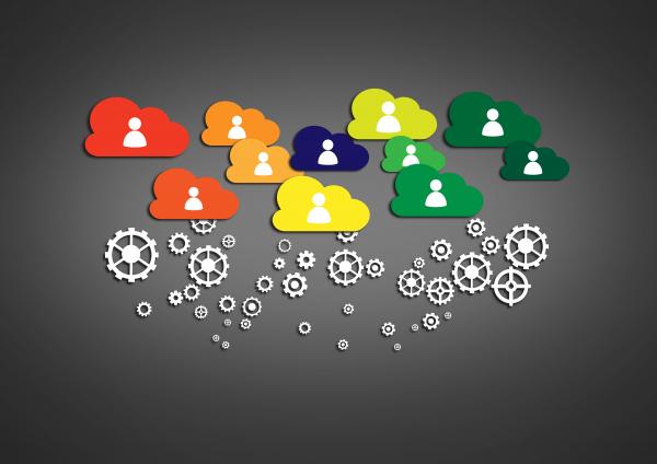 Network concept with cloud technology