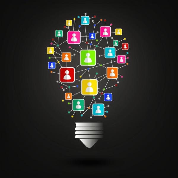 Networking Idea with Lightbulb