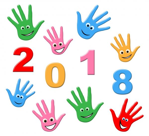 New Year Represents Two Thousand Eighteen And Celebrating