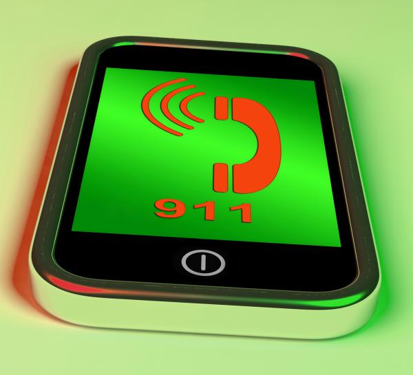 Nine One On Phone Shows Call Emergency Help Rescue 911