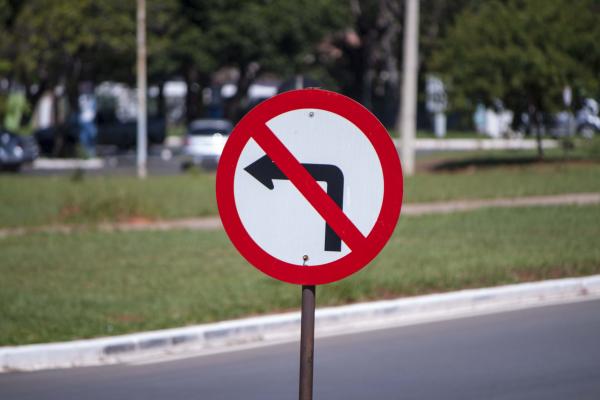 No Left Turn Sign
