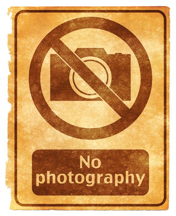 No Photography Grunge Sign