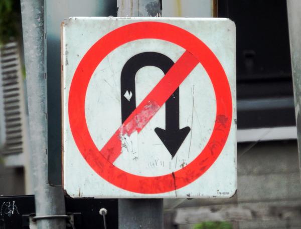 No U-Turn Road Sign