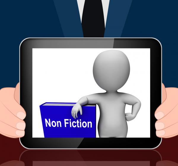 Non Fiction Book And Character Displays Educational Text Or Facts