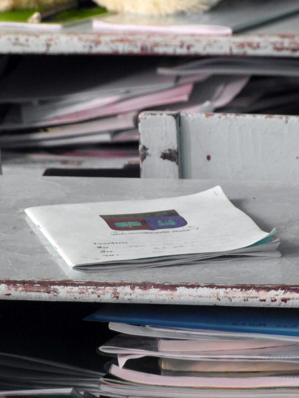 Notebook on a School Desk