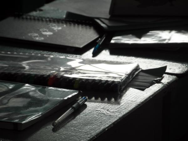 Notebooks on a School Desk