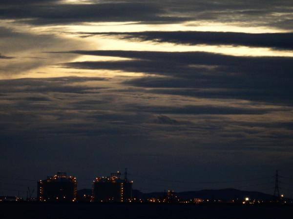 Oil Sea Terminal at night