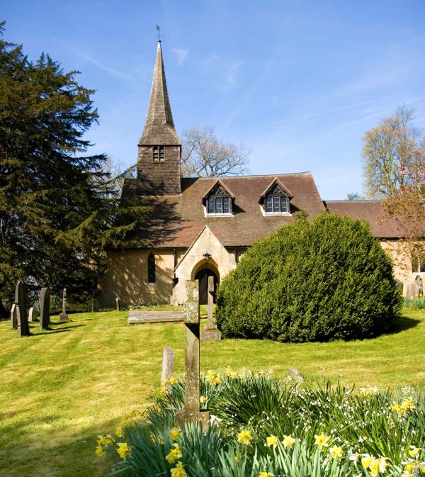 Old English Church On A Sunny Day