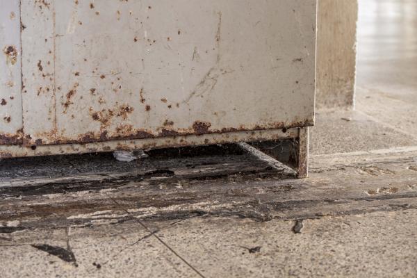 Old metal cabinet rusted