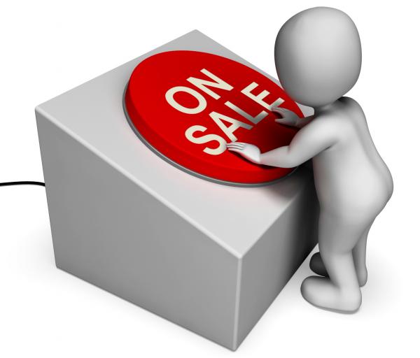 On Sale Button Shows Discounts And Special Offer