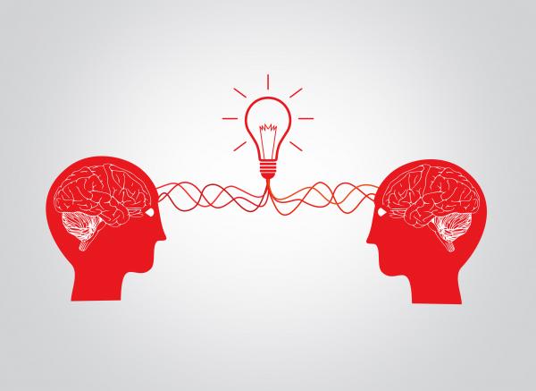 On the same wavelenght - Two brains having an idea