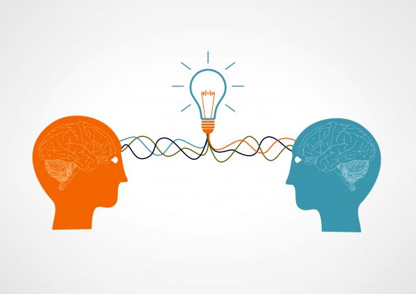 On the same wavelenght - Two brains having an idea