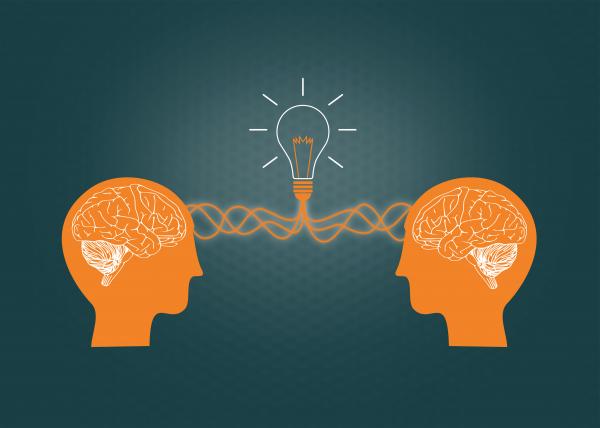 On the same wavelenght - Two brains having an idea