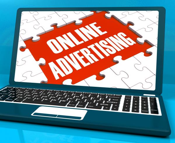 Online Advertising On Laptop Shows Websites Promotions