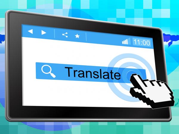 Online Translate Represents Web Site And Internet