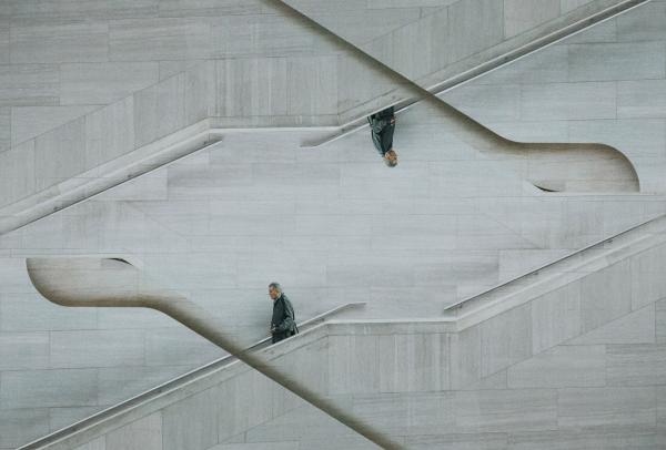Optical Illusion Photo of Man on Stairs