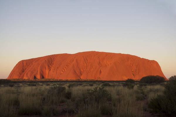 Orange Mountain Under Clear Sky