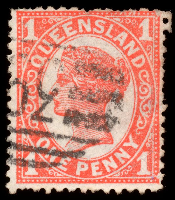 Orange Queen Victoria Stamp