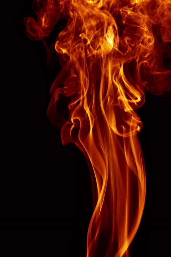 Orange smoke on black