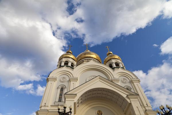 Orthodox church against the blue sky