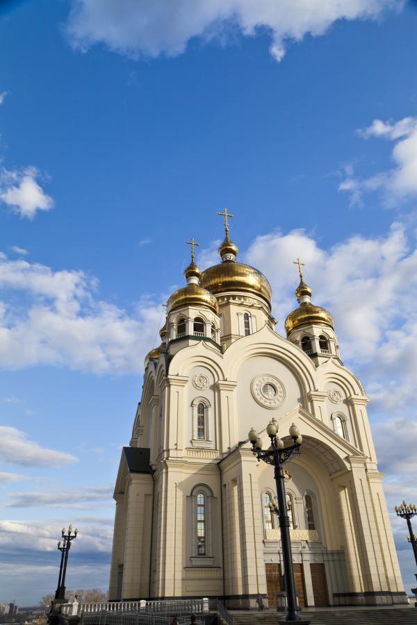 Orthodox church against the blue sky