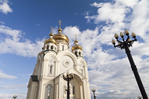 Orthodox church against the blue sky
