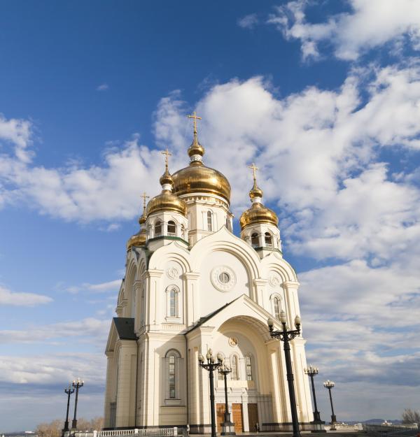 Orthodox church against the blue sky