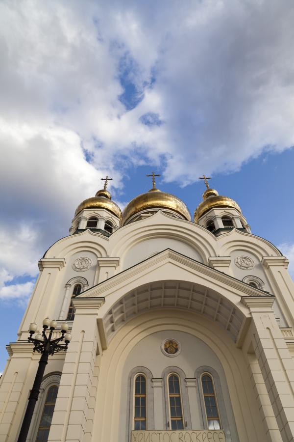 Orthodox church against the blue sky