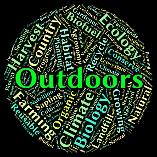 Outdoors Word Indicates Text Natural And Scene