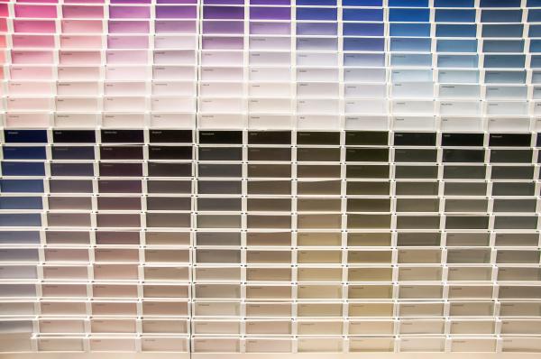 Paint swatches in shop